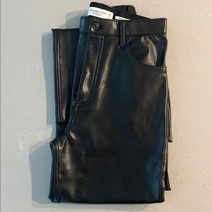 Abercrombie & Fitch Vegan Leather Pants - Black